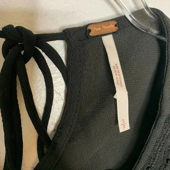 Free People Sheer black embroidered Top Size S/P - Picture 8 of 8